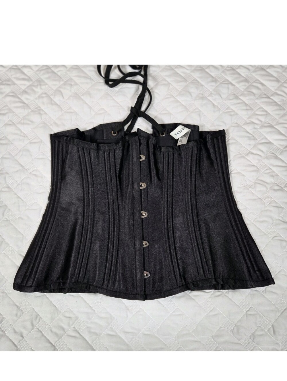 SHAPERX Black Steel Boned Short Torso Waist Trainer Corset Medium
